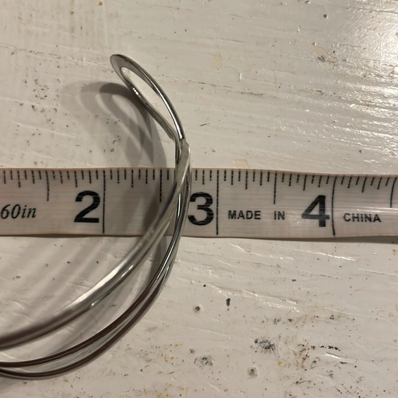 8” titanium plated four layer abstract open cuff bracelet - Picture 10 of 12